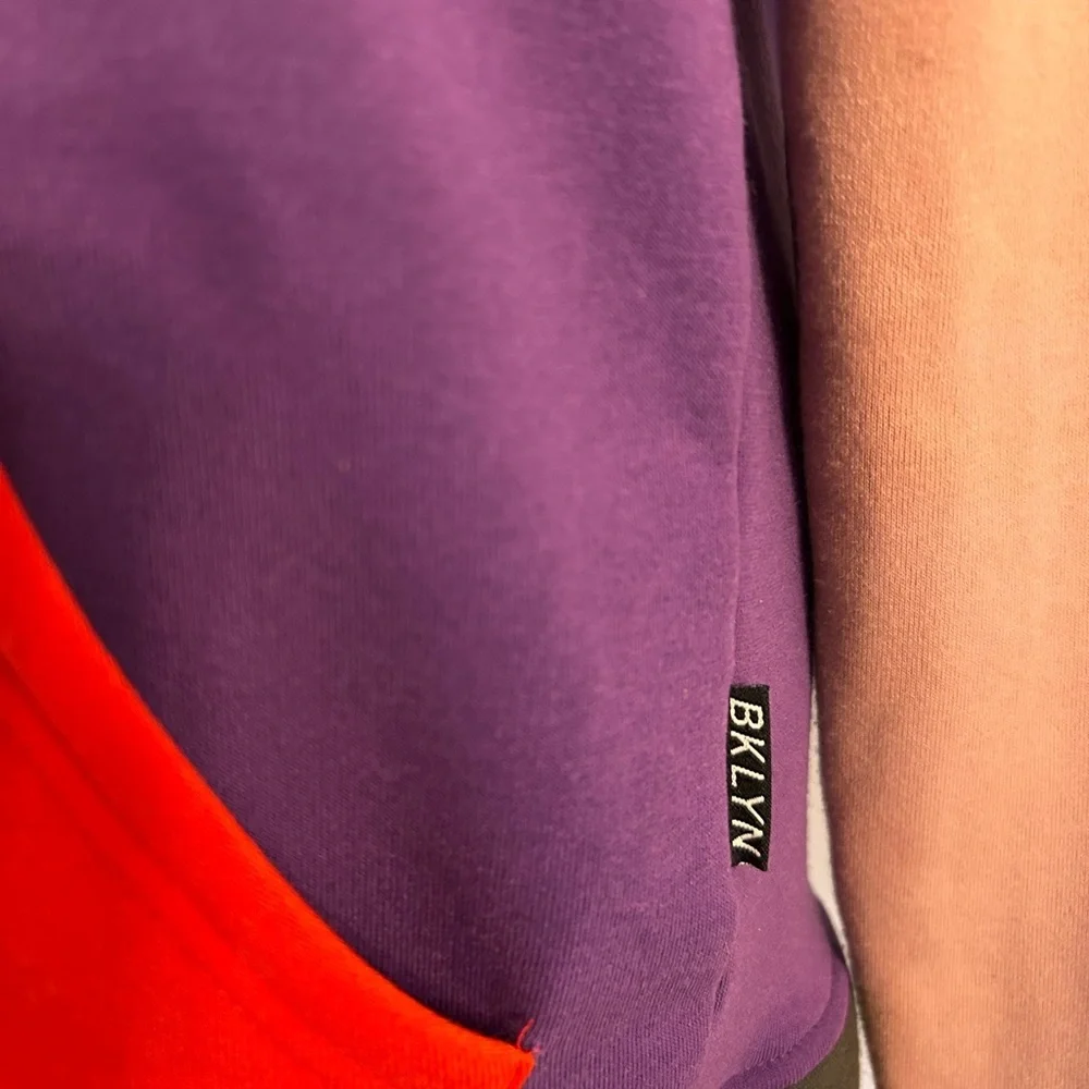 Brooklyn Cloth Colorblock Hoodie with Red and Purple Accents Small - Picture 8 of 8